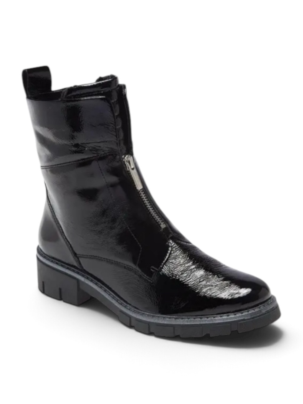 Ara Deon Black Patented Leather Bootie Size 5.5